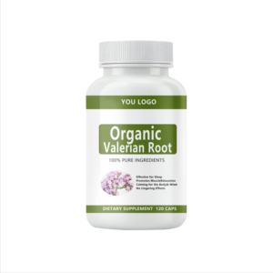 Extrait de racine de valériane d'origine naturelle Capsules de racine de valériane biologiques avec étiquette personnalisée - Product Image 1