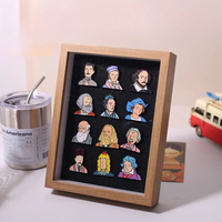 Meuble en bois pour collection de broches et présentoir de plaques, pour cadres en bois
