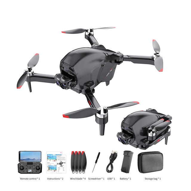 S177 FPV Drone with Brushless Motor Dual Camera 4k Obstacle Avoidance Adjustable Lens One Key Take Off/Land App Wifi Control