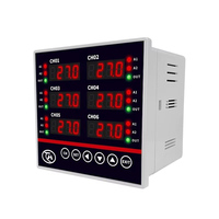 Contrôleur de température PID multi-canaux 2-6 canaux, communication RS485, écran tactile LCD, entrée RTD, sortie relais, plastique IP65