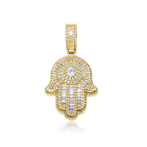 Vendita calda Instagram ciondoli più popolari <span class=keywords><strong>con</strong></span> Hamsa a forma <span class=keywords><strong>di</strong></span> <span class=keywords><strong>mano</strong></span> Hip Hop Hamsa ciondoli <span class=keywords><strong>collana</strong></span> MOQ 1 pezzo tutto in magazzino - Product Image 2