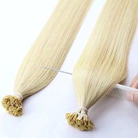 Extensions de cheveux humains lisses à pointe plate, prêtes à être expédiées, 20 pouces, 100% cheveux Remy chinois, pointe à la kératine, cuticules intactes