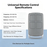 Nouvelle télécommande automatique en plastique moulé JH JH-TX591 433,92 MHz, code roulant, code fixe, 4 boutons, portée 30 m, pour ouvre-portail coulissant