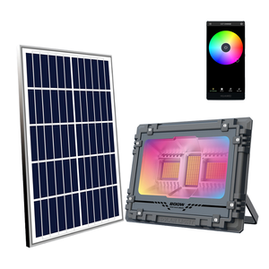 Projecteur solaire LED 800W RGB à changement de couleur, contrôle par application, extérieur, IP65, corps en plastique, Bluetooth, dimmable - Product Image 1