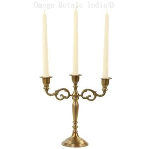 Portavelas de Metal dorado y plateado de 3 brazos de estilo europeo, soporte para velas de 3 ramas, decoración navideña para el hogar PARA CENA y boda - Product Image 6