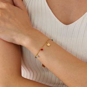 เครื่องประดับฝรั่งเศสแบบข้ามพรมแดนสร้อยข้อมือสแตนเลสยุโรปและอเมริกาเครื่องประดับเพทายรูปดาวแฟชั่น - Product Image 1