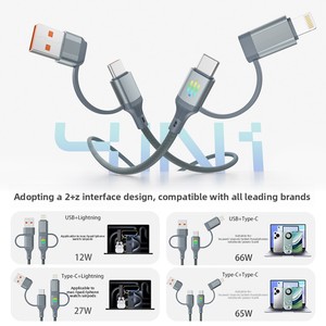 <span class=keywords><strong>สาย</strong></span><span class=keywords><strong>ชาร์จ</strong></span>เร็วแบบถัก 4-in-1 หัวต่อ <span class=keywords><strong>USB</strong></span>-A/<span class=keywords><strong>Type</strong></span>-<span class=keywords><strong>C</strong></span> สำหรับโทรศัพท์มือถือ พร้อมไฟหายใจ 7 สี กำลังไฟ 65W ลดราคาพิเศษ - Product Image 5