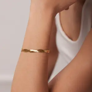 Mode Sieraden Armbanden & Bangles 18K Verguld Rvs Armbanden Sieraden Dubbele Kruis Slang Ketting Armband