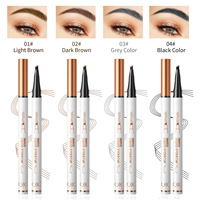 Crayon à sourcils liquide à quatre pointes extrêmement fin, longue tenue, résistant à l'eau, anti-transpiration, sans transfert