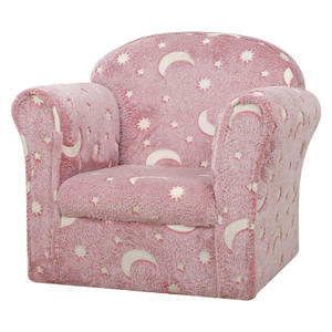 Silla infantil rosa, sillón para niños con diseño de estrellas y luna, relleno de espuma suave, diseño de seguridad antideslizante que brilla en la oscuridad - Product Image 1