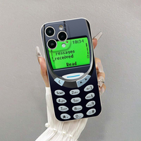 Coque de téléphone portable créative et amusante rétro avec impression photo, bord droit, pour iPhone X Xr Xs 11 12 13 14 15 16 17 Pro Max