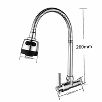 Robinet de cuisine à eau froide avec bec flexible et rotation universelle à 360° °   Support pivotant pour évier à légumes