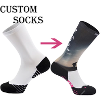 Logo personnalisé Chaussettes de sport antidérapantes multicolores pour la course à pied avec compression pour cyclisme