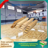 Plancher en bois d'érable massif multi-sports FH Sports pour intérieur, 22 mm d'épaisseur, antidérapant, résistant à l'usure, écologique, absorption des chocs
