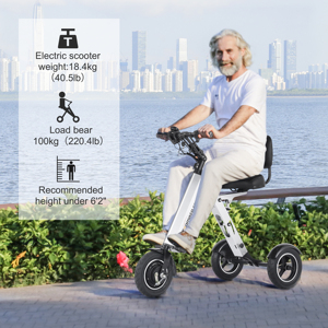 TopMate ES35 3 Wheel Mobility <strong>Scooter</strong> <strong>Folding</strong> with Backrest Seat for <strong>Adult</strong>, Lightweight Tricycle Electric with Removable Battery - Product Image 3