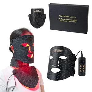 Estiramiento facial inalámbrico portátil Máscaras faciales Led Terapia de luz roja PDT Terapia de belleza Máscara LED de 4 colores
