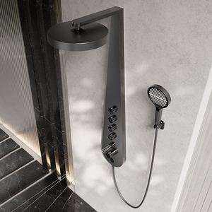 China 2025 Grifos termostáticos Panel <span class=keywords><strong>de</strong></span> pared <span class=keywords><strong>de</strong></span> ducha Forma <span class=keywords><strong>de</strong></span> Pipa 304 Acero inoxidable Acabado cepillado Lluvia Jet Hoteles Cerámica - Product Image 4