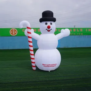 Boneco de neve inflável do natal de C1-154, boneco de neve com a canoa de doces, decoração abigável de boneco de neve