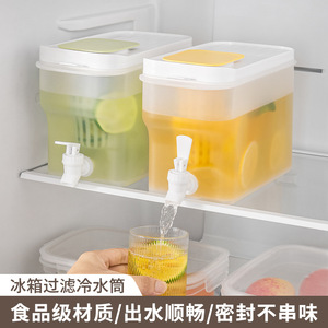 Pichet à eau froide rectangulaire 3,8 L résistant à la chaleur avec robinet pour le stockage des boissons estivales - Product Image 4