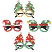 Lunettes décoratives de Noël flocon de neige rouge, accessoire photo festif pour réunions de famille, soirées costumées et événements de fin d'année au bureau