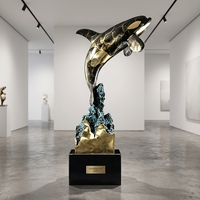 Statue de poisson Koi en bronze moulé à la cire perdue sur mesure - Sculpture aquatique sur mesure pour hôtels de luxe, jardins et galeries, sculpture en bronze
