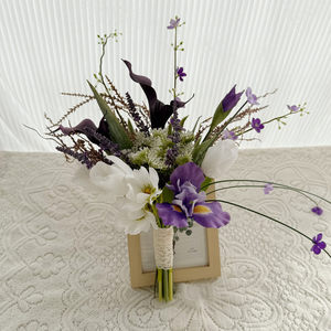Fleurs artificielles en plastique <span class=keywords><strong>Iris</strong></span> Calla violettes, réalistes et douces, faites à la main, pour mariages, Nouvel An chinois et <span class=keywords><strong>photographie</strong></span> - Product Image 3