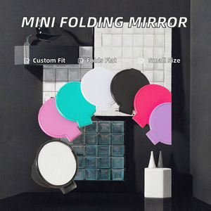 Many Stock Portable Mini Round Nickel Finish Personalized Logo Folding <b>Makeup</b> <b>Mirror</b> with <b>Magnifying</b> Feature - Product Image 2