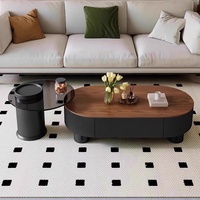 Table basse en bois massif de noyer noir d'Amérique du Nord, certifiée FSC, table centrale ovale moderne pour projets hôteliers de luxe, vente en gros