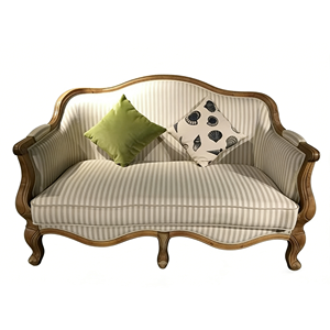 <span class=keywords><strong>Divano</strong></span> a Tre Posti in Legno Massello <span class=keywords><strong>Curvo</strong></span> Stile <span class=keywords><strong>Vintage</strong></span> Francese (Disponibile in Diversi Stili di Tessuto) - Product Image 2