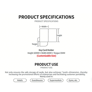 Porte-cartes en papier épais imprimé sur mesure pour cartes-clés d'hôtel, enveloppe professionnelle pour cartes de visite, pochette de bienvenue pour cartes-clés de <span class=keywords><strong>chambre</strong></span> - Product Image 2