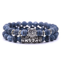Il bracciale in pietra naturale dal Design semplice in cristallo CJ imposta il bracciale coppia lui e lei