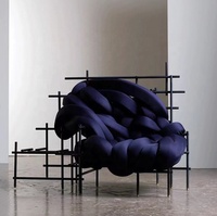 Canapé en velours acier inoxydable italien simple moderne chaise simple salon créatif villa chaise de loisirs de forme spéciale