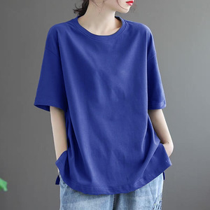 Women's Loose Fit Short Sleeve T-Shirt <b>Khaki</b> Plus Size Casual Breathable Jersey <b>Top</b> - Product Image 4