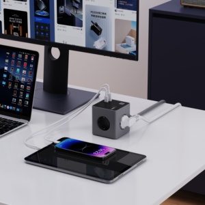 ปลั๊กพ่วงคิวบ์ พาวเวอร์สตริป ปี 2026 พร้อมพอร์ต USB 1 ช่อง และพอร์ต C 2 ช่อง มาตรฐาน EU ปลั๊กพ่วงหลายช่อง PD20W สายต่อพ่วงสำหรับชาร์จเร็ว พร้อมสวิตช์ - Product Image 2