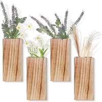 Support de jardinière murale en bois massif 2 pièces personnalisé en usine conception de plateau de pot de fleurs créative pour suspendre les plantes d'intérieur ou le jardin