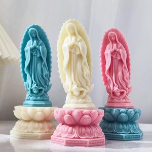 Moule en silicone pour bougies en forme de statue religieuse de la Vierge Marie, pour la fabrication de bougies, moule à bougie Vierge Marie en silicone - Product Image 4