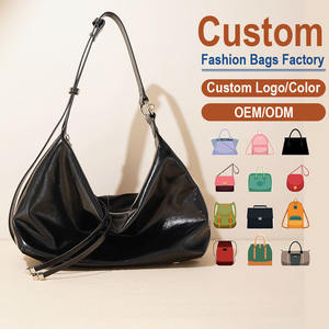 Bolso de Hombro Personalizable de Cuero Dividido de Alto Brillo, Diseño Geométrico Vintage para Mujer, Correa Ajustable Individual, Diseño Minimalista - Product Image 1
