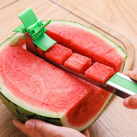 Dropshipping Watermeloen Windmolen Cutter Slicer Rvs Vorm Fruit Gereedschap Snel Cut Tool Keuken Gadgets
