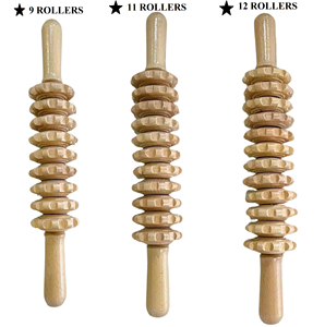 Masseur à rouleau naturel, outils de thérapie corporelle en bois de hêtre, bâton de massage des épaules et du dos - Product Image 6