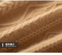 Pull à capuche personnalisé en cachemire, double trame, standard, chaud, couleur unie, avec logo frontal, tricoté pour l'hiver