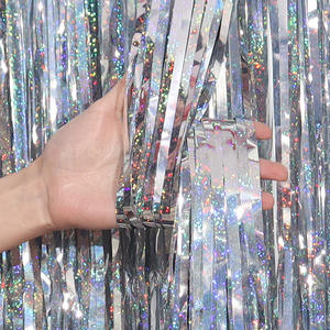 Cortina de Lluvia Láser Brillante de 1m*2m, Decoración para Fiestas de Cumpleaños, Accesorios para Decoración de Fondo de Bodas - Product Image 2