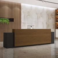 Bureau de réception rétro minimaliste pour établissement de formation de cabinet d'avocats de bureau d'entreprise ou boutique comme comptoir de caisse et bureau de consultation