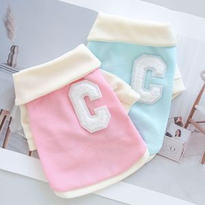 <b>Cat</b> Dog Vest Letter C Design Pink Blue Polyester Breathable Pet <b>Clothes</b> Spring Autumn Wear - Product Image 1