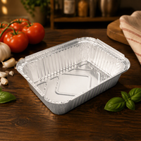 Barquette rectangulaire jetable en aluminium écologique, compatible micro-ondes, pour barbecue, plats à emporter, plats gratinés et cuisson du poisson