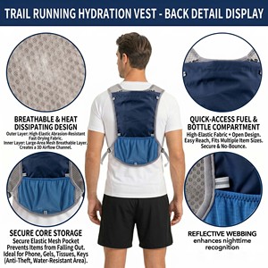 Gilet da Corsa Leggero Personalizzato con Striscia Riflettente a 360° per Uomo e Donna, Ideale per Trail Running e Fastpacking - Product Image 4