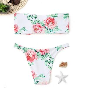 Maillots de bain deux pièces de haute qualité avec motifs floraux personnalisés, réversibles, respirants, séchage rapide, coupe haute, bikinis push-up - Taille XL - Product Image 3