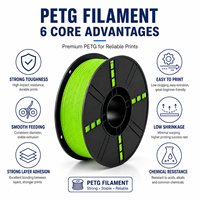 Filament d'imprimante 3D PETG 1,75 mm, bobine de 1 kg, pour prototypage, conception, ingénierie, studio