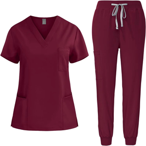 Combinaison de travail personnalisable en tissu tissé, confortable, de couleur unie, pour infirmière d'ambulance - Product Image 5