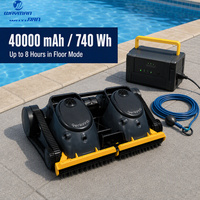 Robot Pembersih Kolam Otomatis Tanpa Kabel Ace 2x2 Pro Baterai 40000mAh Pompa Air Ganda Navigasi Cerdas untuk Kolam Renang