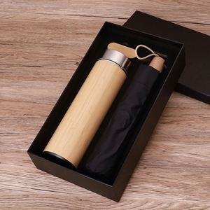 Custom Logo Bamboo Cup <b>Gift</b> <b>Set</b> with Offset Printing Graphics for Christmas Corporate Business Pen Promotion - Product Image 1